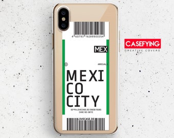 Boarding pass , destination Mexico city , print for  plane ticket A9 case ticket iphone 7 airplane ticket Mexico Pixel 5 case