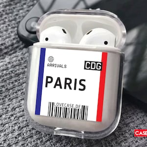 Paris flying ticket AirPods case paris soft case flying ticket airpod plane airpods airplane handmade cdg customized ticket gift airpods