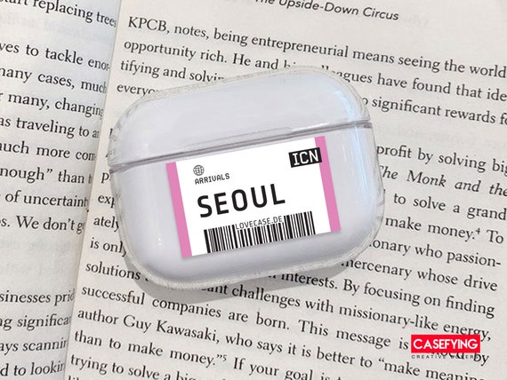 Seoul biglietto aereo AirPods case ICN funny gift Seoul custom | Etsy Italia