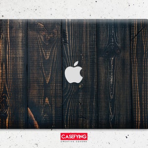 Donkere onbewerkte houtafdruk voor MacBook hoes macbook 13 pro m2 nieuwe macbook 13pro m2 macbook air m1 oud hout a1708 case houten nieuwe pro case
