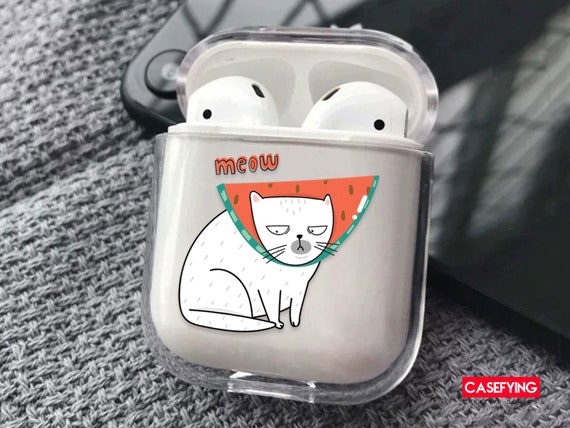 Chat Blanc Grincheux Avec Une Tranche De Pasteque Sur La Tete Etsy Canada