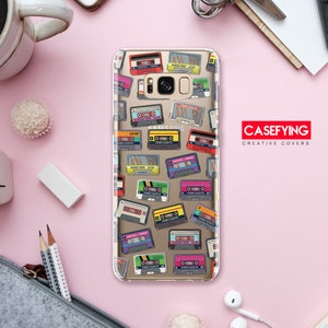 Farbige retro Tonbänder , Print für Tonbandkassetten iphone x Retro Handyhüllen auidocassette xs max Retro Cassette Mix Tape Galaxie S10e