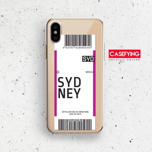 Carte d'embarquement pour Sydney, impression pour sydney étuis pour iphone billet huawei étui voyageur 12 étui pour billet d'avion créatif a9