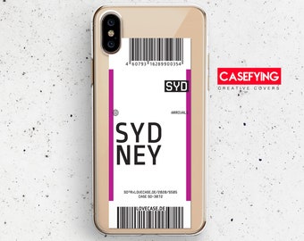 Boarding pass to Sydney , print for  ticket Luxury Case airplane ticket creative 12 pro case sydney Note 8 Case traveler iphone 7