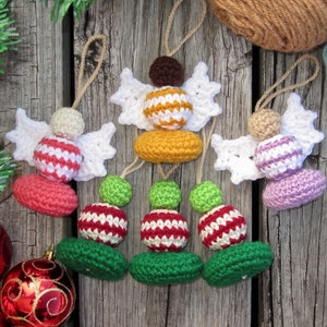 Christmas Tree & Angel Ornaments | CROCHET PATTERN | Easy DIY Christmas Decoration | Farmhouse Christmas Tree | Rustic Holiday Decor