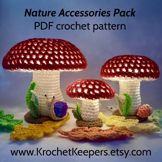 CROCHET PATTERN / Nature Accessories Pack / Acorns Grass Etsy