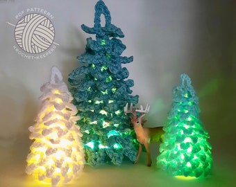 5” & 10” Lighted Christmas Trees | CROCHET PATTERN | PDF download | Home Decor