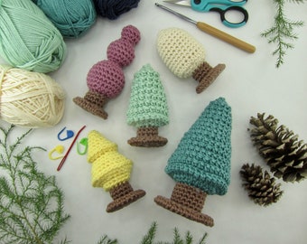 Mini Woodland Wonderland Set #2 | Crochet Pattern | pdf download | Rustic Farmhouse | Home Decor