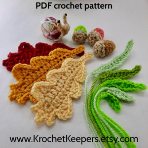 2-in-1 BUNDLE Lighted Flat-topped Mushrooms Collection 2 plus Nature Accessories Pack Crochet Pattern PDF download Home Decor image 3