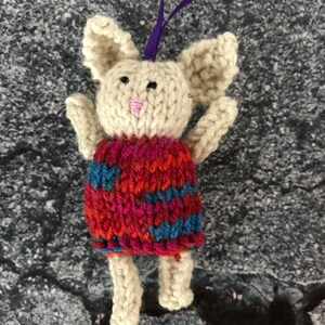 Multicolor bunny ornament