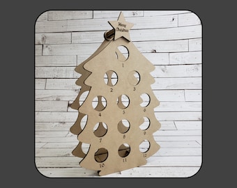 Nip Tree Advent Calendar Laser Cut File - To Be Cut By Purchaser (1/8" and 1/4" material) - Not Finished Object - Booze Tree