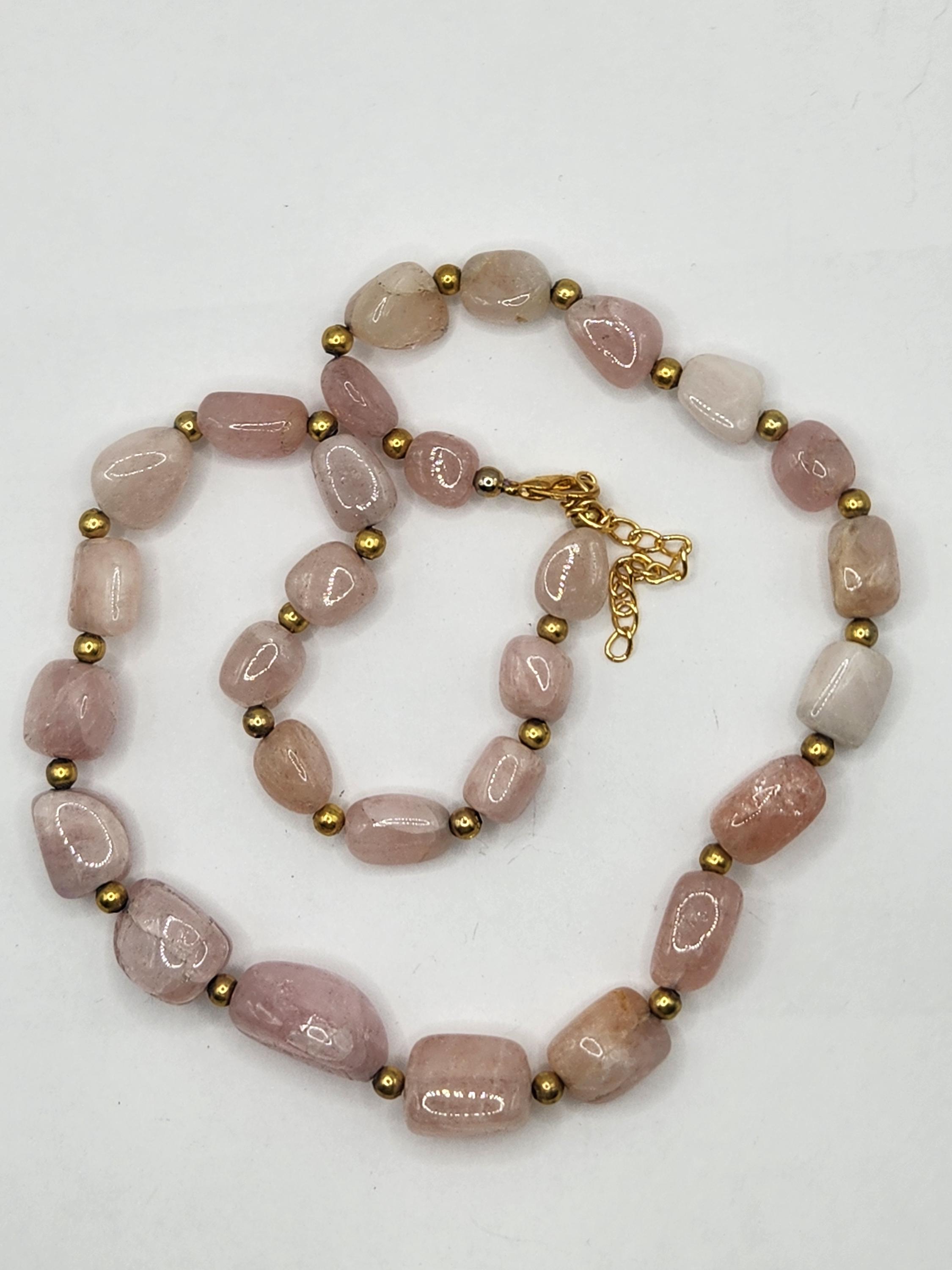Collier Vintage Imposant Années 1970 - Pendentif Quartz Rose, Chrome, Style Moderniste