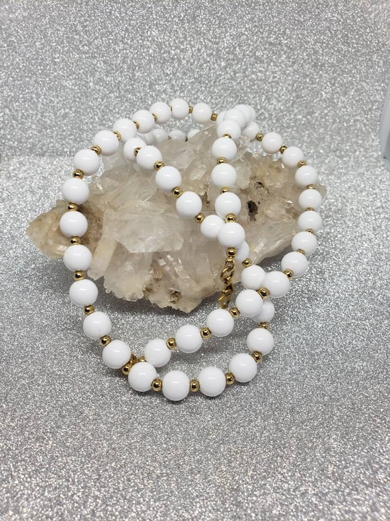 Collier De Perles Vintage Monet à Fermoir Doré - Bijou Rétro Occasion