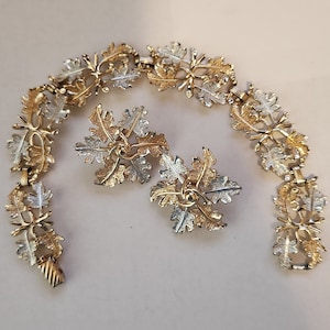 Vintage Gold/Silver Tone Bracelet and Clip-On Earrings by Sarah Coventry