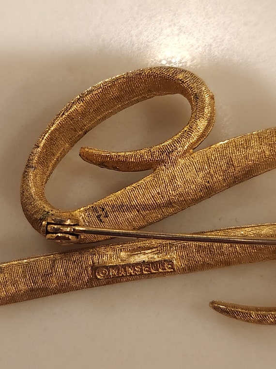 Vintage Gold Tone Initial script "N" by "Mamselle" - image 4