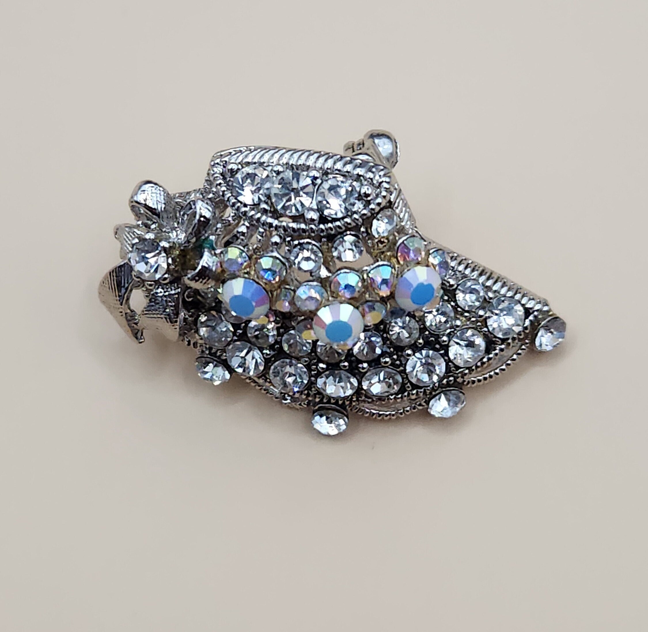 【オープニング 大放出セール】 Hat Rhinestones Vintage Shaped Etsy - Brooch Pin その他
