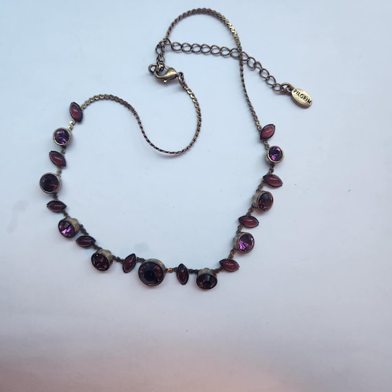 Collier Ras Du Cou (choker) étoilé De La Marque Pilgrim - Cristal Et Bronze - Occasion