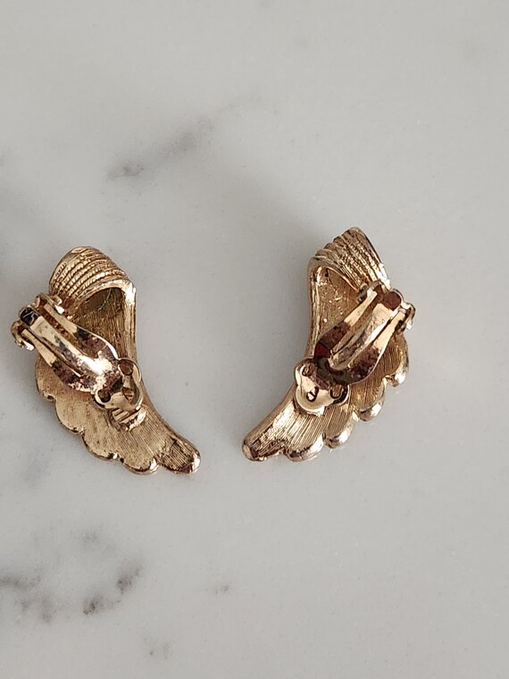 Vintage Gold and Silver Tone Brushed Angel Wings … - image 2