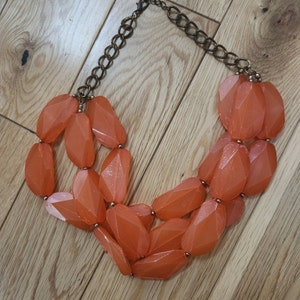 Vintage Orange Chunky Lucite Necklace
