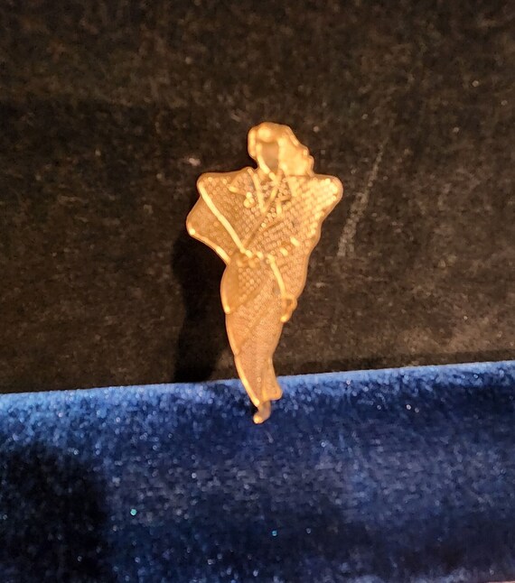 Elegant Gold Tone Lady Pin Brooch - image 2