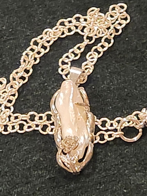 Collier Unique En Perles De Culture D'eau Douce Baroques - Fait Main En 1978 - Argenté Et Naturel