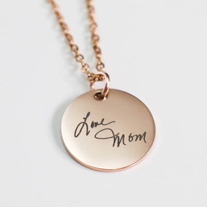 Actual Handwriting Necklace, Handwritten Necklace, Handwritten Message Necklace, Personalized Necklace, Memorial Necklace, gift for mom