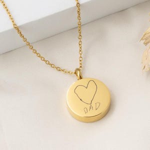 Personalized urn necklace with handwriting, engraved cremation jewelry, ashes pendant, urn for human ashes, memorial keepsake, miscarriage