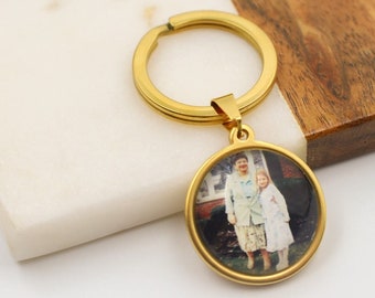 Custom Photo Keychain, Picture Keychain personalized, gift for her, memorial sentimental gift, Christmas gift for mom, gift for husband