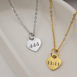 Angel number necklace, custom number necklace, Lucky Necklace, wish necklace, 111 222 333 444 555 666 777 888 999, personalized necklace