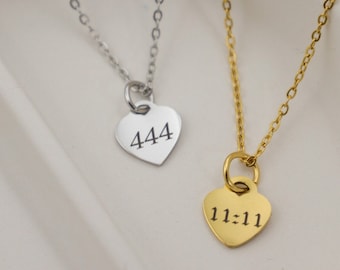 Collana numero angelo, collana numero personalizzato, collana fortunata, collana dei desideri, 111 222 333 444 555 666 777 888 999, collana personalizzata