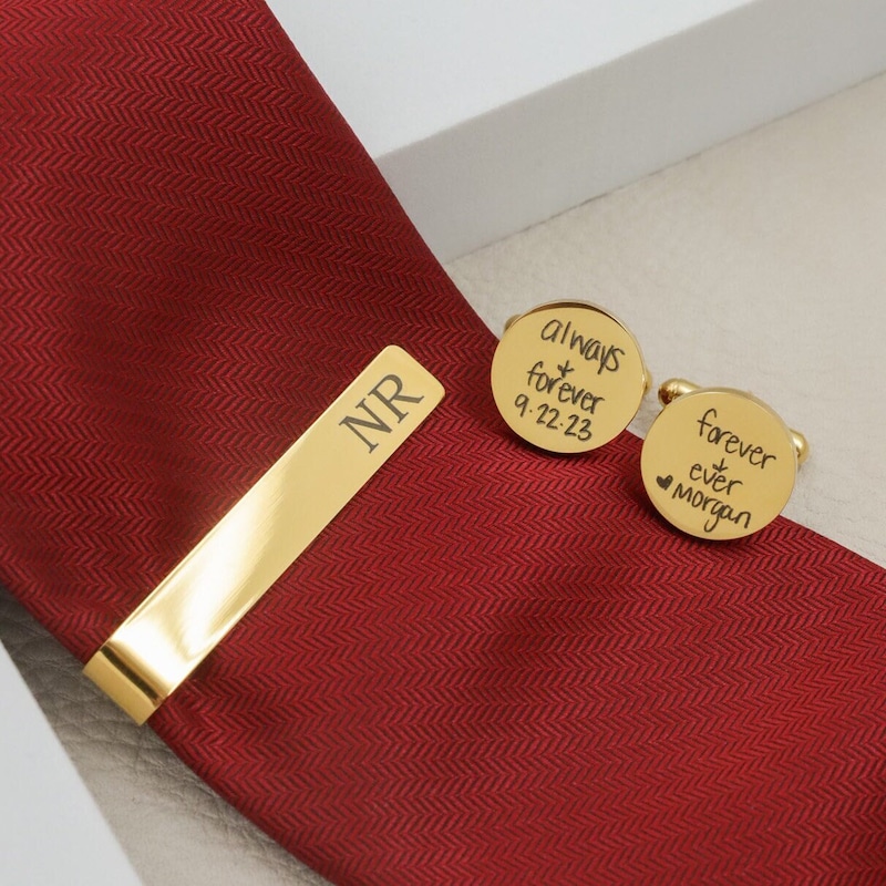 branded tie and cufflink set