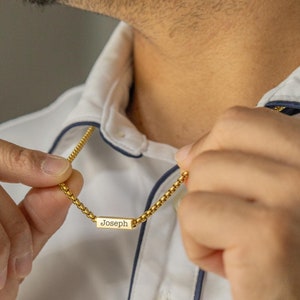 Collar grabado personalizado para hombres, joyas para hombres, regalo del día del padre, collar con nombre, regalo para novio, regalo para él, regalo de Navidad