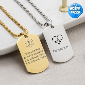 Emergency contact necklace store