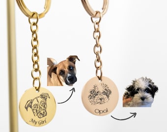 Custom Pet Portrait Dog Keychain for Mom Dog and Cat Keychain Pet Lover Personalized Gift Dog Mom Keychain Dog Pet Gifts Custom Keychains