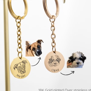Custom Pet Portrait Dog Keychain for Mom Dog and Cat Keychain Pet Lover Personalized Gift Dog Mom Keychain Dog Pet Gifts Custom Keychains