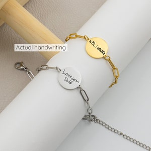 Custom Handwriting bracelet engraved Signature Bracelet, Personalized Jewelry for women, memorial jewelry, actual handwriting bracelet
