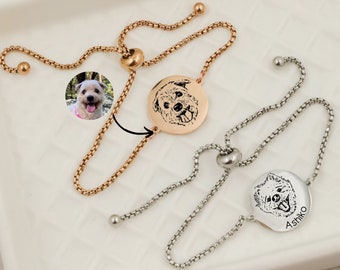 Aangepaste huisdier portret armband hond moeder sieraden, hond Memorial cadeau, gepersonaliseerde huisdier fotosieraden, verlies van huisdier, huisdier verlies cadeau, kat Memorial