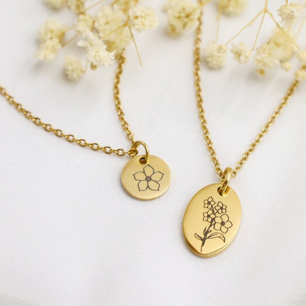 Forget Me Not flower necklace, Remembrance Gift, Alaska state flower, flower necklace, forget me not pendant, bridesmaid gift, mother in law