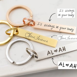 Actual handwriting keychain, father in law gift, fathers day gift from son, drive safe keychain handwriting, father in law gift, memorial image 1