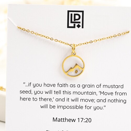 Mustard Seed Necklace Faith Jewelry Move Mountains Etsy