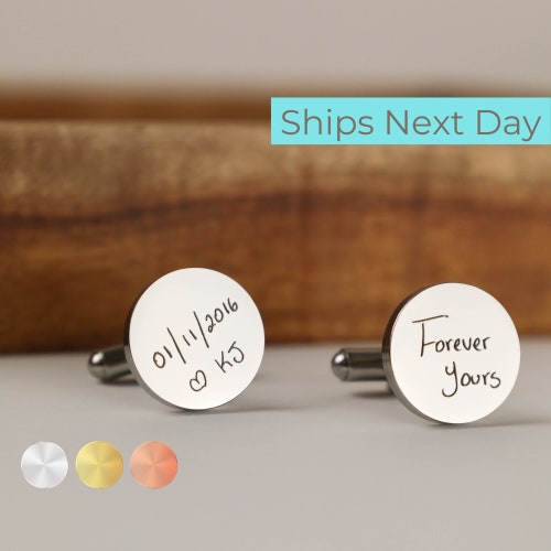 Gift for Him Personalized Cuff Links Handwriting Cufflinks Etsy