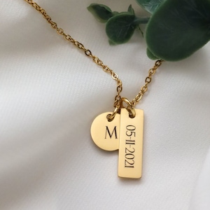 Custom Date Necklace, Anniversary Date Necklace, Wedding Gift, Anniversary Gift, Personalized Necklace, Gold Bar Necklace, gift for wife