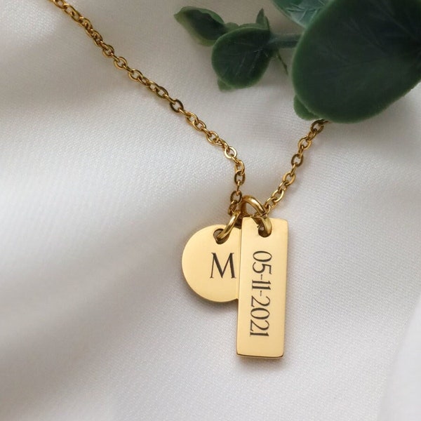 Custom Date Necklace, Anniversary Date Necklace, Wedding Gift, Anniversary Gift, Personalized Necklace, Gold Bar Necklace, gift for wife