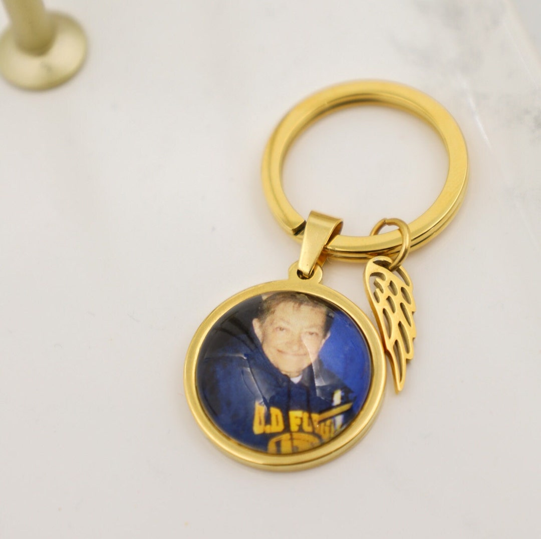 Memorial Photo Keychain Picture Keychain Personalized Gift Etsy