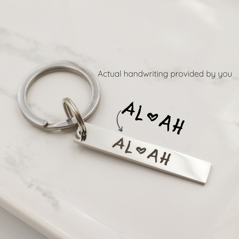 Actual handwriting keychain, father in law gift, fathers day gift from son, drive safe keychain handwriting, father in law gift, memorial image 2