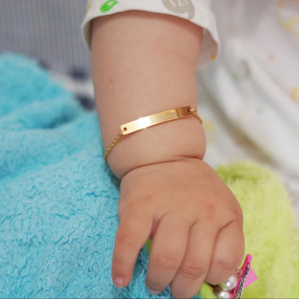 Name bracelets for baby girl sale