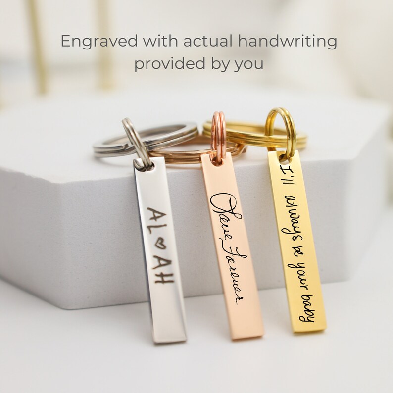 Actual handwriting keychain, father in law gift, fathers day gift from son, drive safe keychain handwriting, father in law gift, memorial image 3