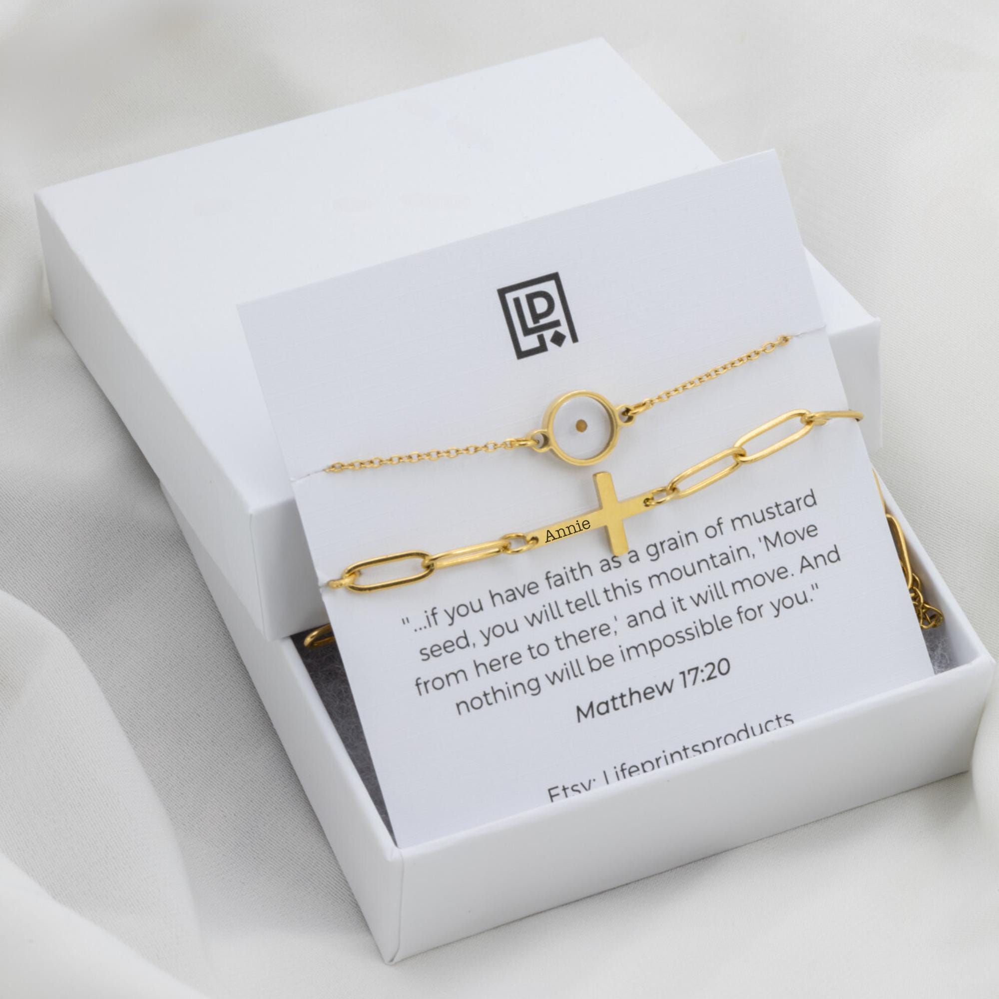 Mustard seed bracelet with cross, Christian Jewelry gift for her, Matthew 17 20, Faith Can Move mountains, Biblical jewelry, Psalm 46:5