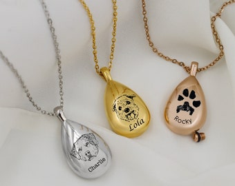 Personalized cremation jewelry, necklace for ashes, pet urn necklace, Pet Memorial Jewelry, Pet Ashes Necklace for her, Pet Loss, cat loss