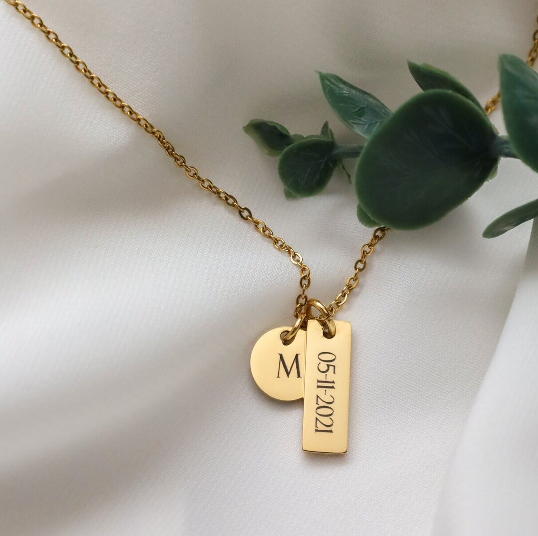 Custom Date Necklace, Anniversary Date Necklace, Wedding Gift